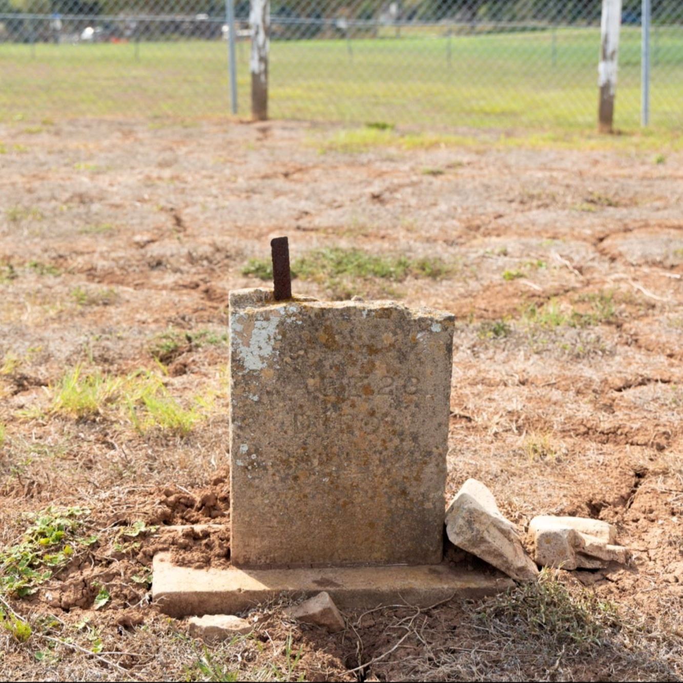 Pre-Restoration of Sherman Binz's gravestone in 2023
