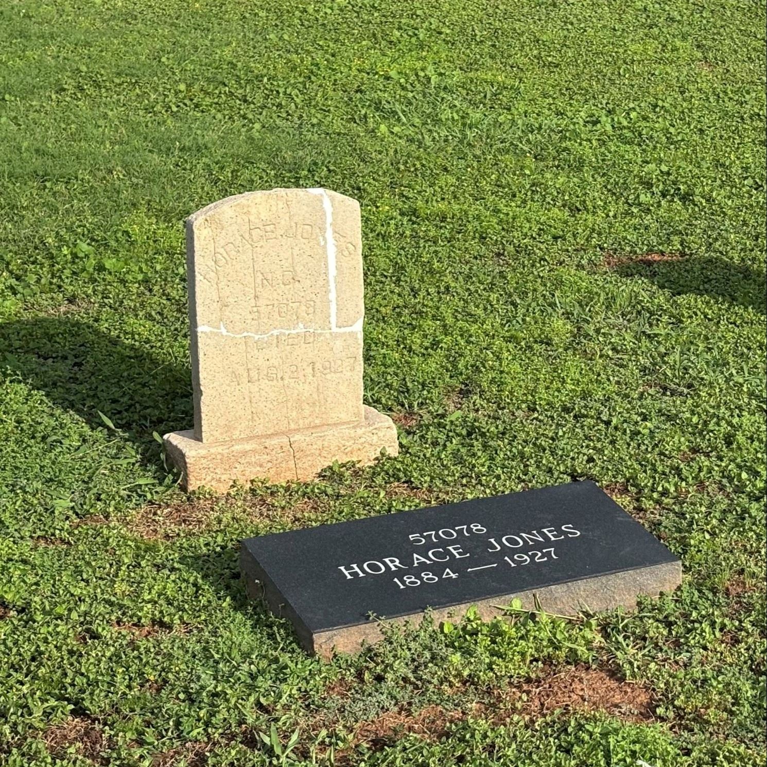 Post-Restoration of gravestone 2 and pillow marker from 2023