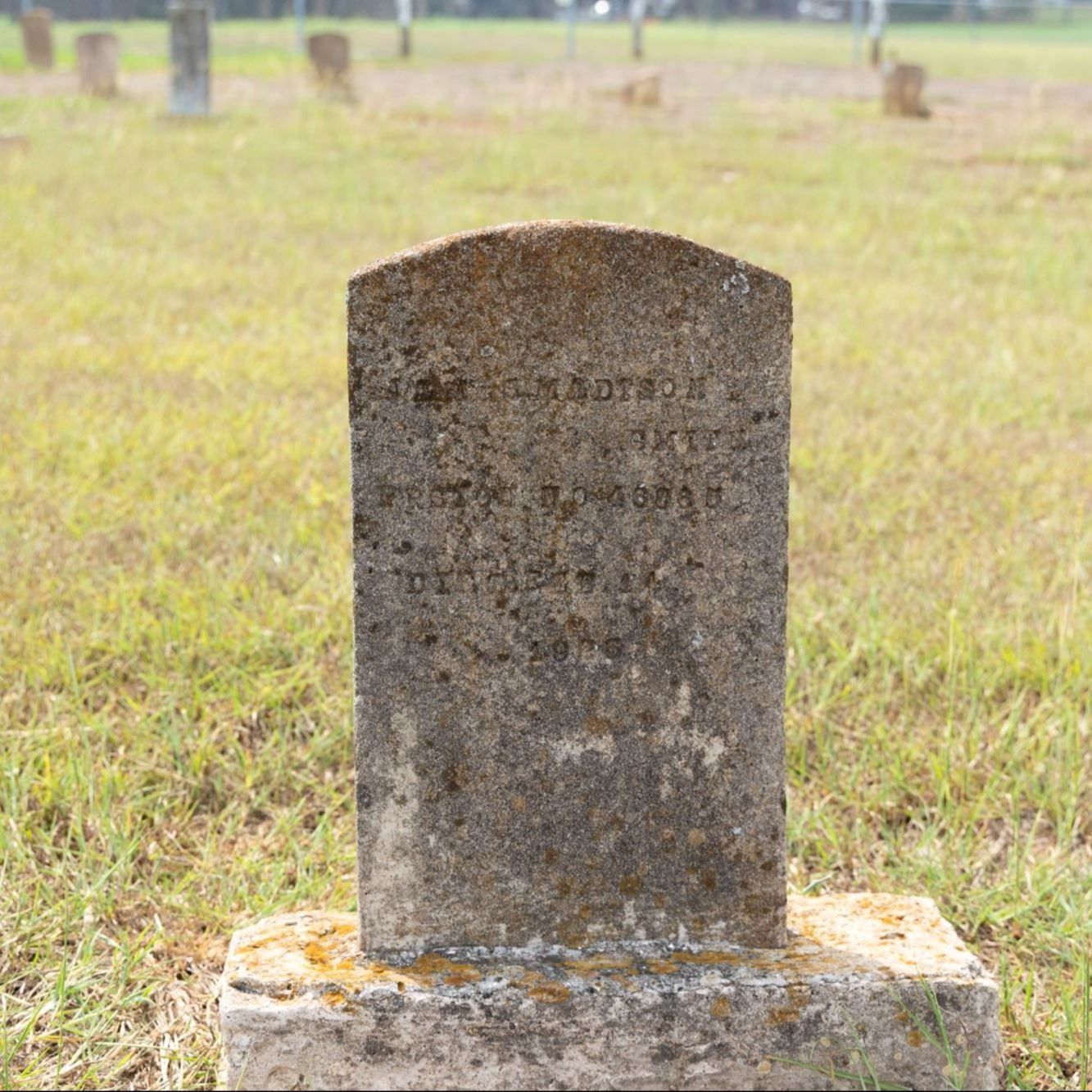 Pre-Restoration of James Madison Smith's gravestone in 2023