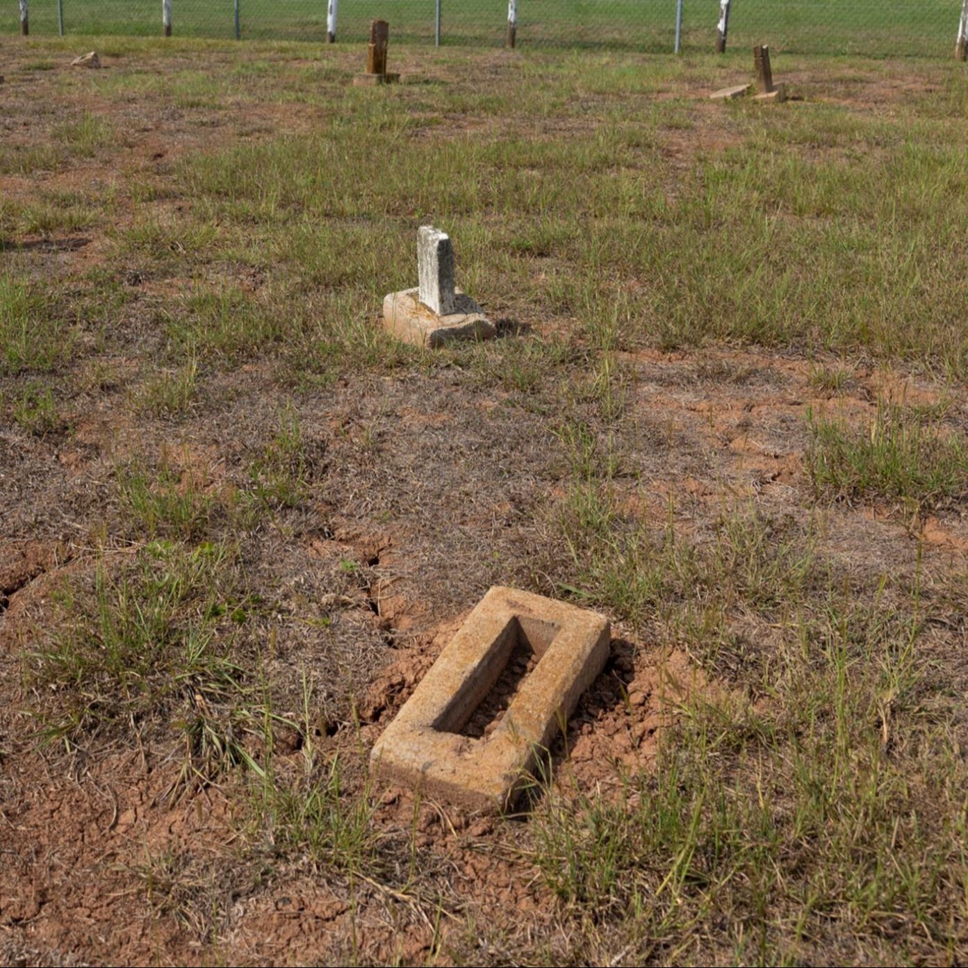 Pre-Restoration of Unknown (Grave 13) gravestone in 2023
