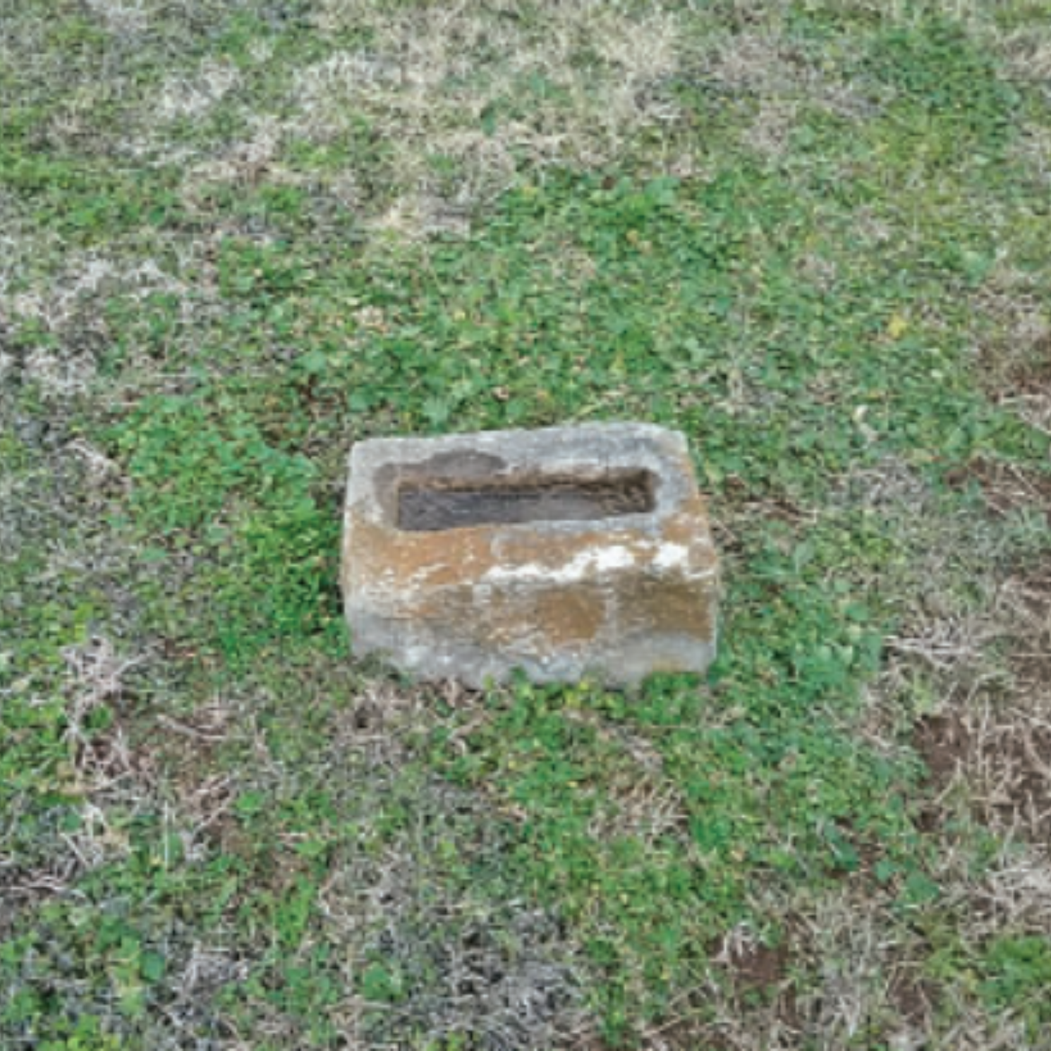 Pre-Restoration of Unknown (Grave 23) gravestone in 2023